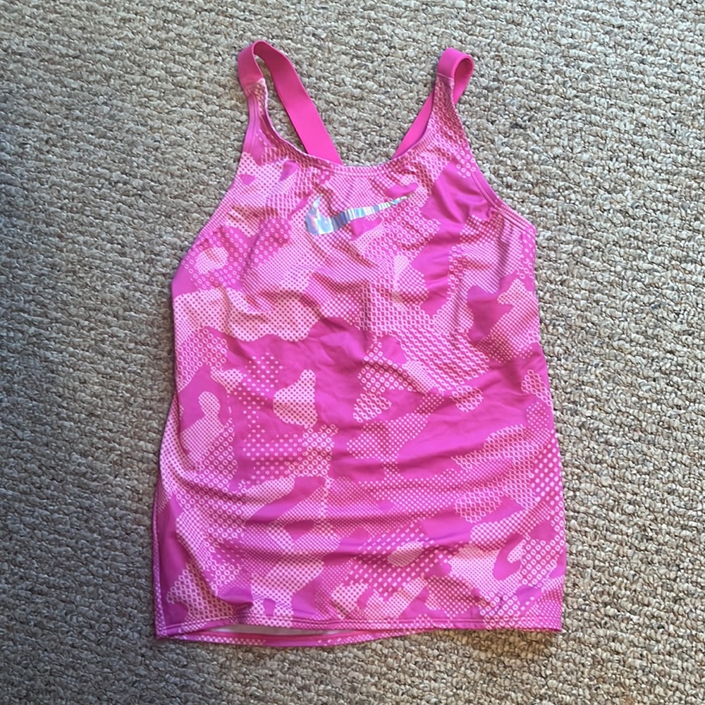 Girls, pink,camo Nike, tankini top